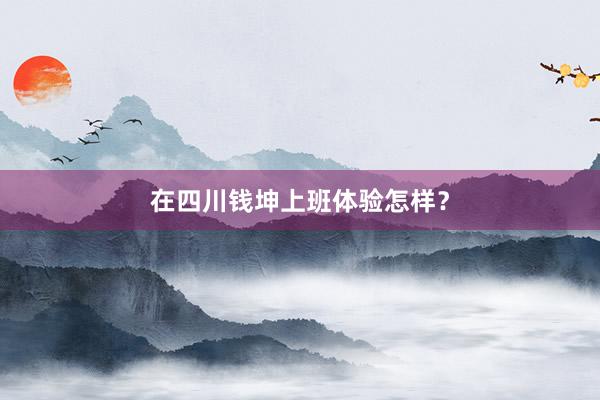 在四川钱坤上班体验怎样？